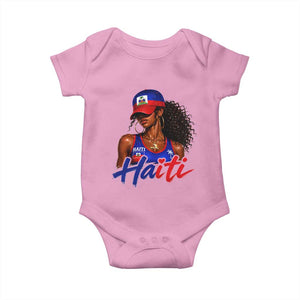 Haitian Girl Baby Onesie Melanin Black Girls Haiti Flag Proud Haitienne TS10 Light Pink Print Your Wear