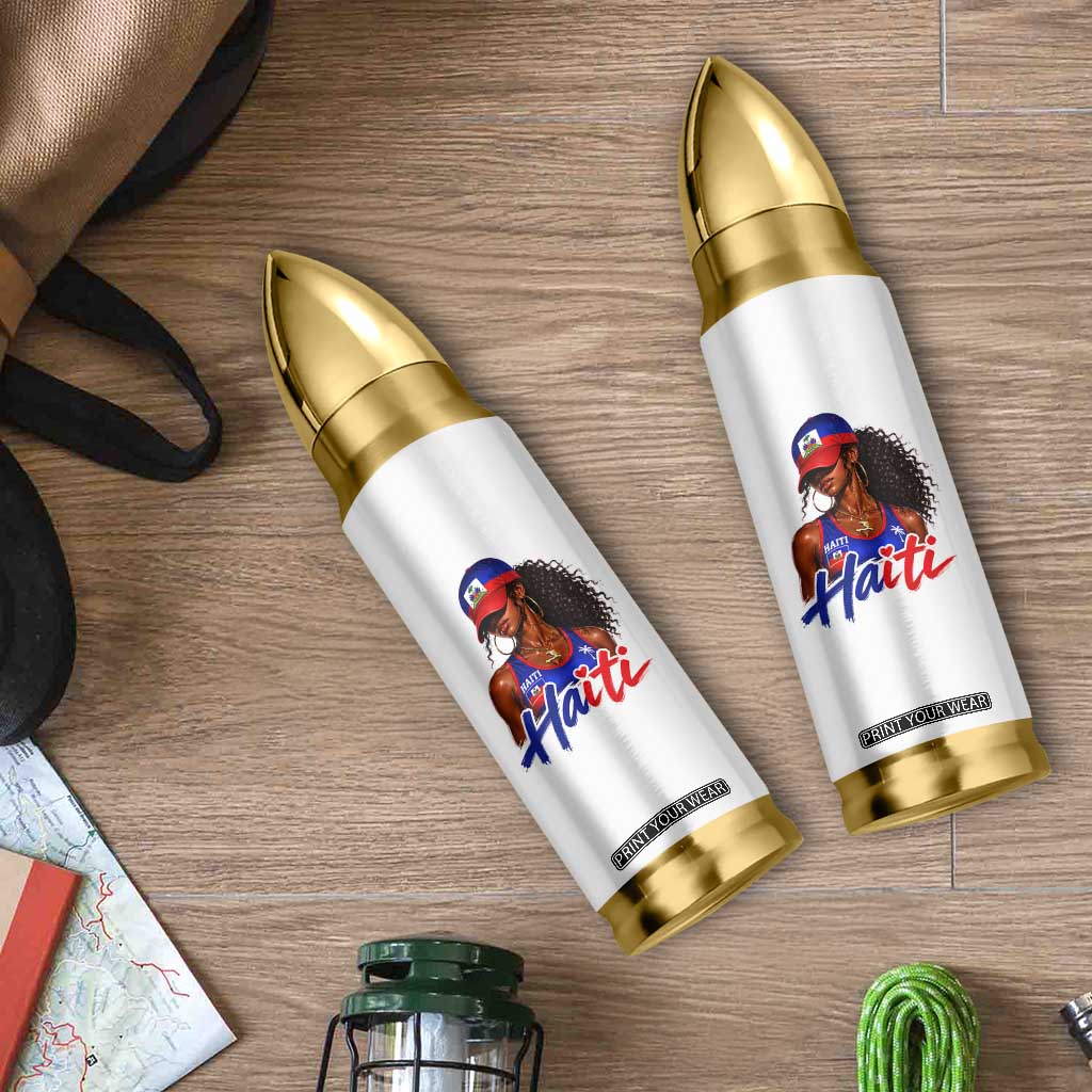 Haitian Girl Bullet Tumbler Melanin Black Girls Haiti Flag Proud Haitienne TS10 Print Your Wear