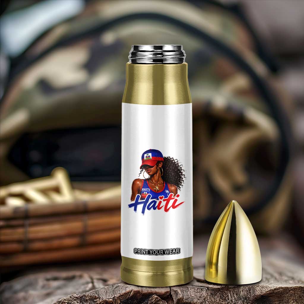 Haitian Girl Bullet Tumbler Melanin Black Girls Haiti Flag Proud Haitienne TS10 Print Your Wear