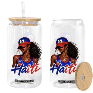 Haitian Girl Glass Can Melanin Black Girls Haiti Flag Proud Haitienne TS10 Print Your Wear
