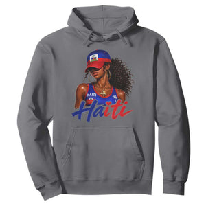 Haitian Girl Hoodie Melanin Black Girls Haiti Flag Proud Haitienne TS10 Charcoal Print Your Wear