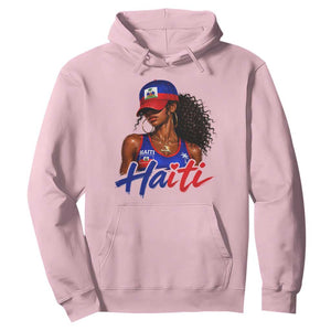 Haitian Girl Hoodie Melanin Black Girls Haiti Flag Proud Haitienne TS10 Light Pink Print Your Wear