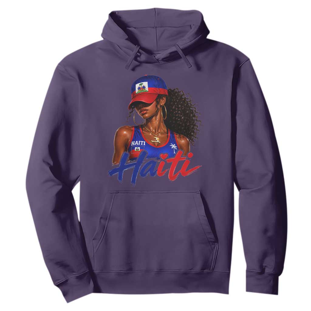 Haitian Girl Hoodie Melanin Black Girls Haiti Flag Proud Haitienne TS10 Purple Print Your Wear