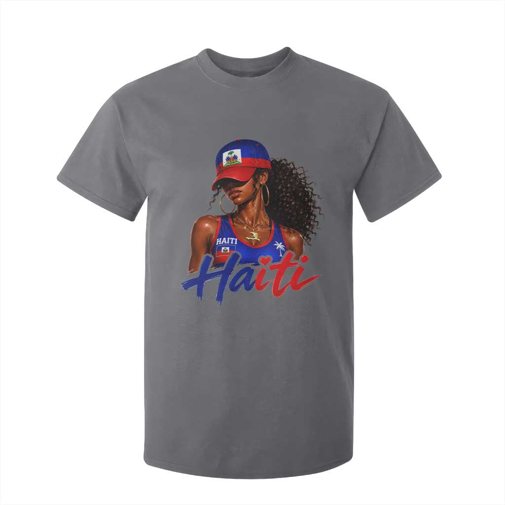 Haitian Girl T Shirt For Kid Melanin Black Girls Haiti Flag Proud Haitienne TS10 Charcoal Print Your Wear