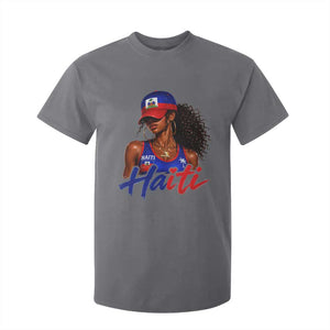 Haitian Girl T Shirt For Kid Melanin Black Girls Haiti Flag Proud Haitienne TS10 Charcoal Print Your Wear