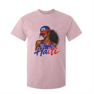 Haitian Girl T Shirt For Kid Melanin Black Girls Haiti Flag Proud Haitienne TS10 Light Pink Print Your Wear