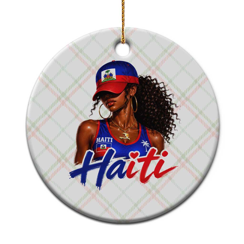 Haitian Girl Ceramic Ornament Melanin Black Girls Haiti Flag Proud Haitienne TS10 1pc Christmas Plaid Print Your Wear