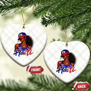 Haitian Girl Ceramic Ornament Melanin Black Girls Haiti Flag Proud Haitienne TS10 Print Your Wear