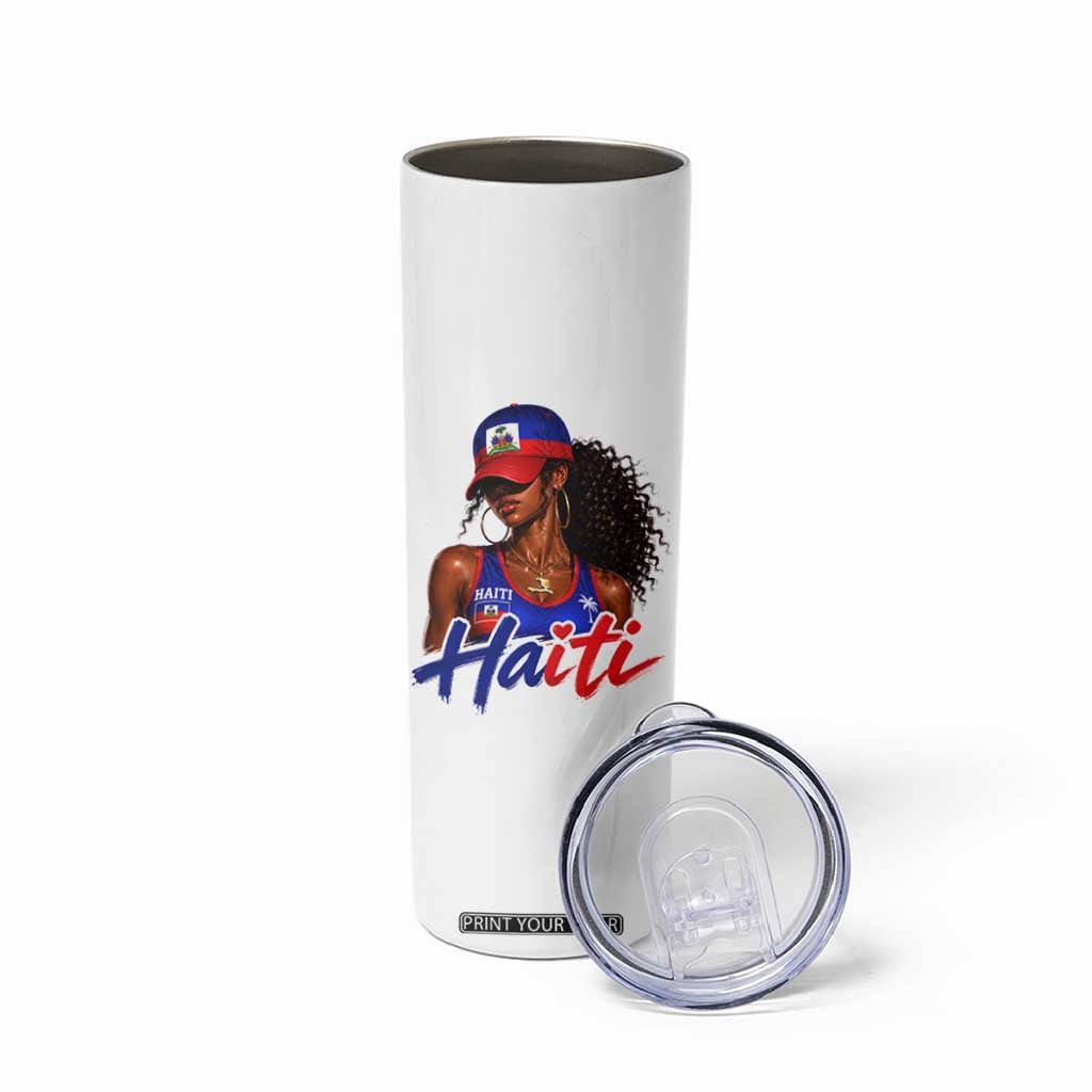Haitian Girl Skinny Tumbler Melanin Black Girls Haiti Flag Proud Haitienne TS10 Print Your Wear