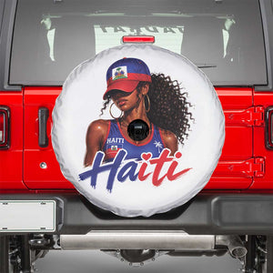 Haitian Girl Spare Tire Cover Melanin Black Girls Haiti Flag Proud Haitienne TS10 White Print Your Wear