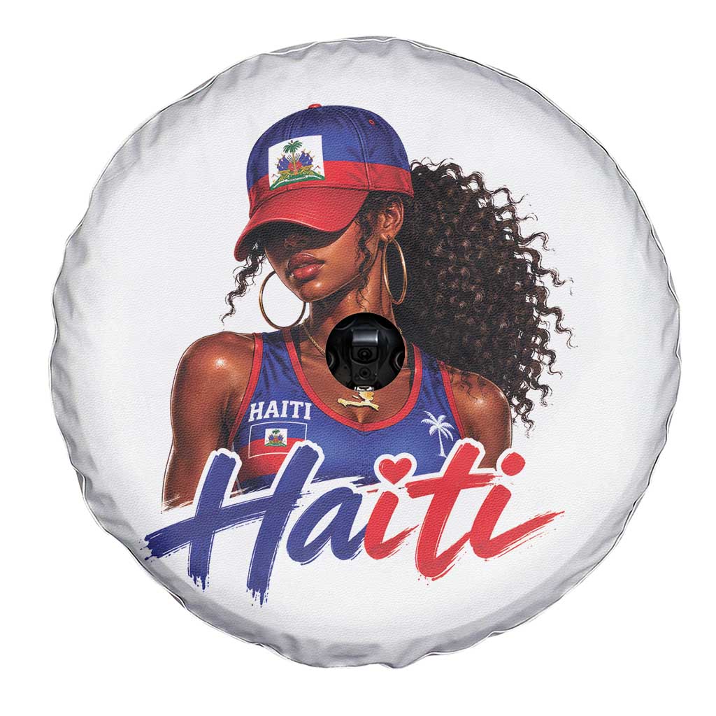 Haitian Girl Spare Tire Cover Melanin Black Girls Haiti Flag Proud Haitienne TS10 Print Your Wear