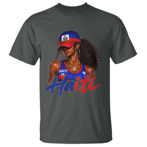 Haitian Girl T Shirt Melanin Black Girls Haiti Flag Proud Haitienne TS10 Dark Heather Print Your Wear