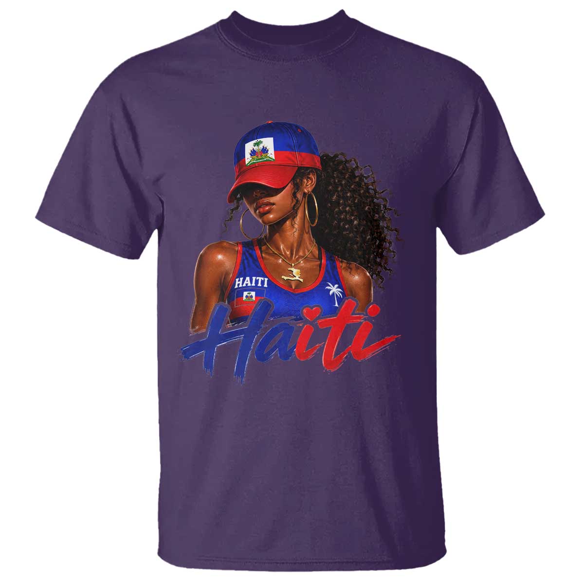Haitian Girl T Shirt Melanin Black Girls Haiti Flag Proud Haitienne TS10 Purple Print Your Wear