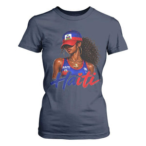 Haitian Girl T Shirt For Women Melanin Black Girls Haiti Flag Proud Haitienne TS10 Navy Print Your Wear