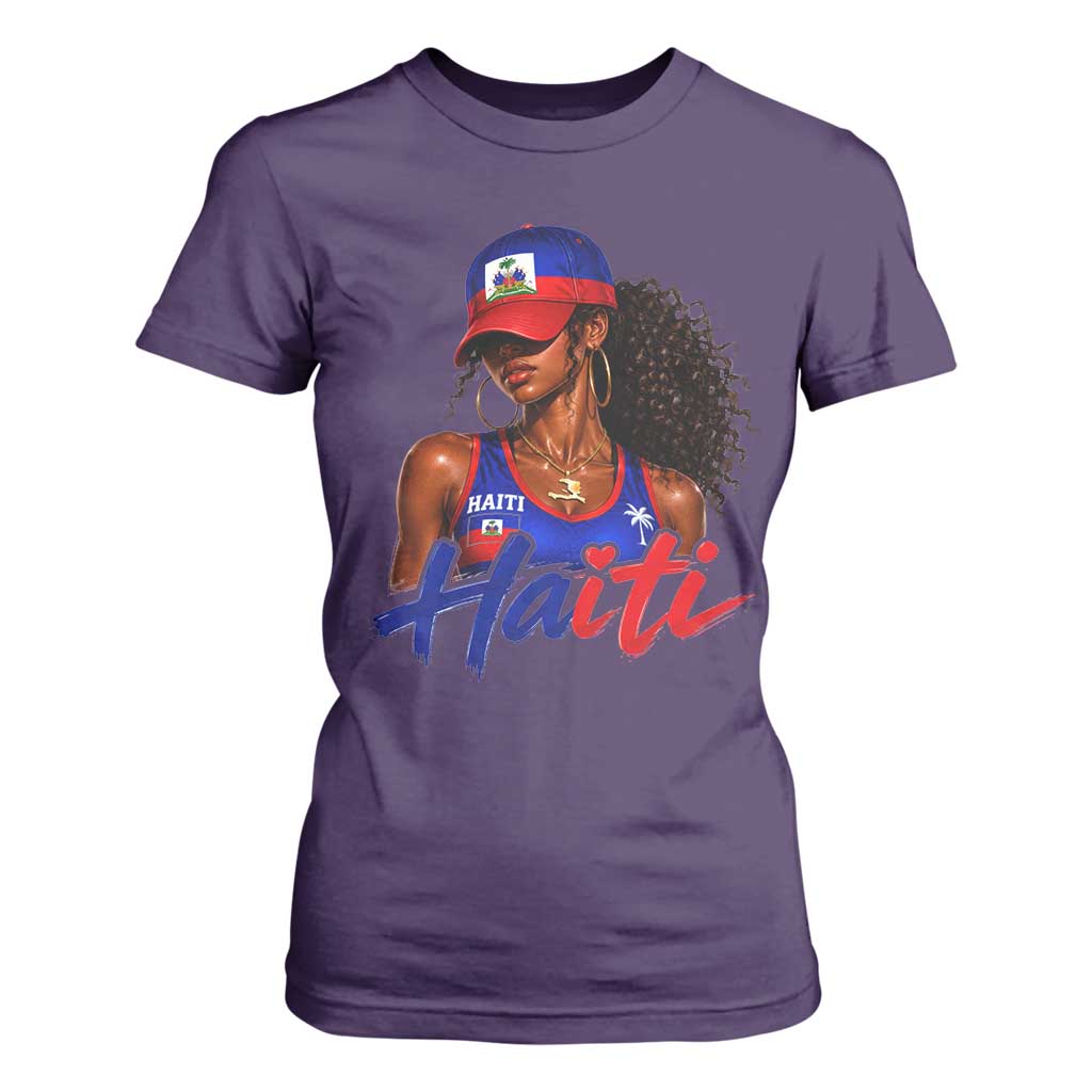 Haitian Girl T Shirt For Women Melanin Black Girls Haiti Flag Proud Haitienne TS10 Purple Print Your Wear