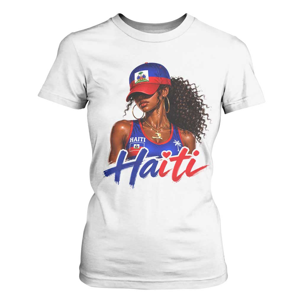 Haitian Girl T Shirt For Women Melanin Black Girls Haiti Flag Proud Haitienne TS10 White Print Your Wear