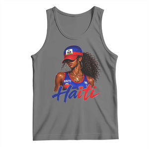 Haitian Girl Tank Top Melanin Black Girls Haiti Flag Proud Haitienne TS10 Black Heather Print Your Wear