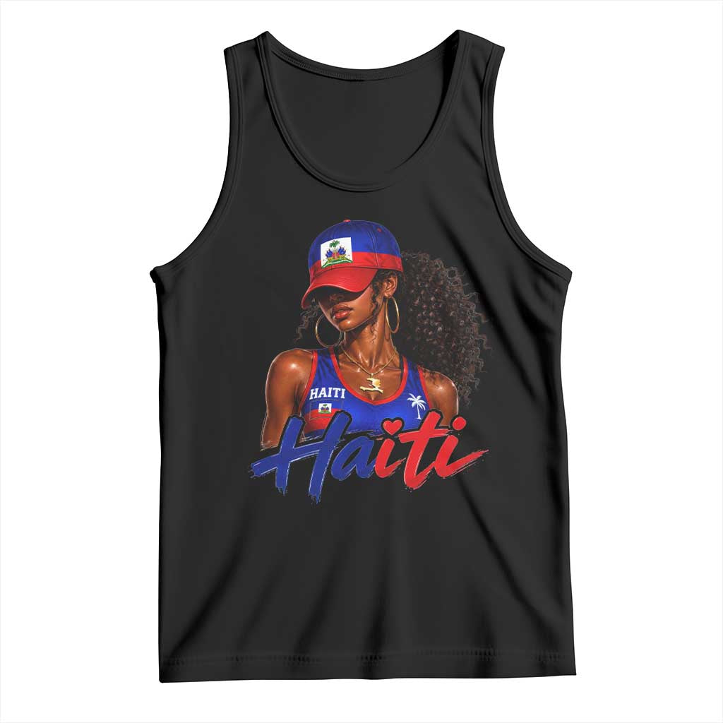 Haitian Girl Tank Top Melanin Black Girls Haiti Flag Proud Haitienne TS10 Black Print Your Wear