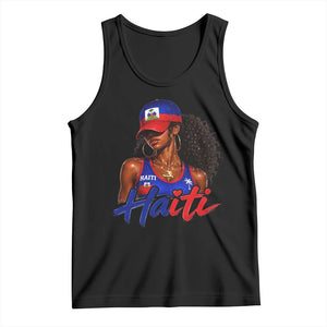 Haitian Girl Tank Top Melanin Black Girls Haiti Flag Proud Haitienne TS10 Black Print Your Wear