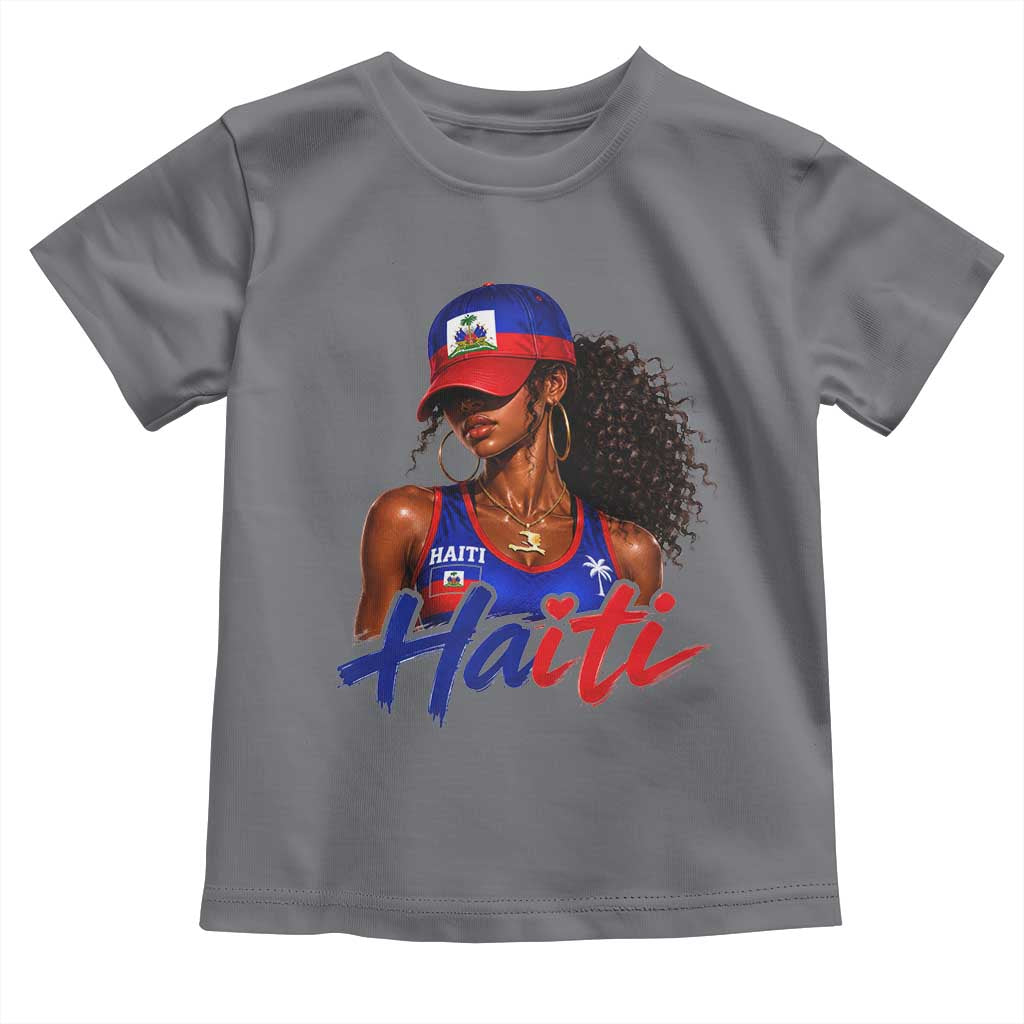 Haitian Girl Toddler T Shirt Melanin Black Girls Haiti Flag Proud Haitienne TS10 Charcoal Print Your Wear