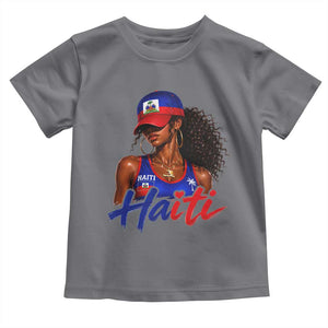 Haitian Girl Toddler T Shirt Melanin Black Girls Haiti Flag Proud Haitienne TS10 Charcoal Print Your Wear