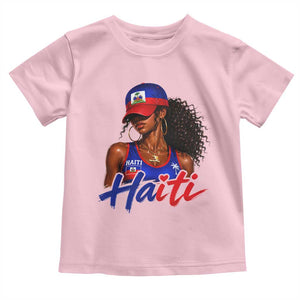 Haitian Girl Toddler T Shirt Melanin Black Girls Haiti Flag Proud Haitienne TS10 Light Pink Print Your Wear