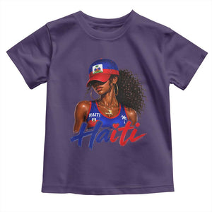 Haitian Girl Toddler T Shirt Melanin Black Girls Haiti Flag Proud Haitienne TS10 Purple Print Your Wear