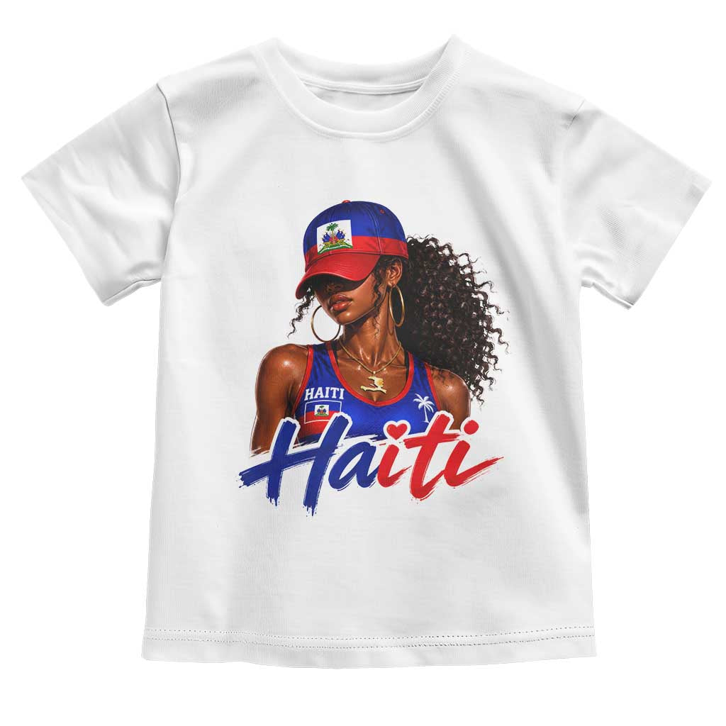 Haitian Girl Toddler T Shirt Melanin Black Girls Haiti Flag Proud Haitienne TS10 White Print Your Wear