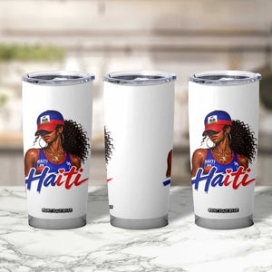 Haitian Girl Tumbler Cup Melanin Black Girls Haiti Flag Proud Haitienne TS10 Print Your Wear