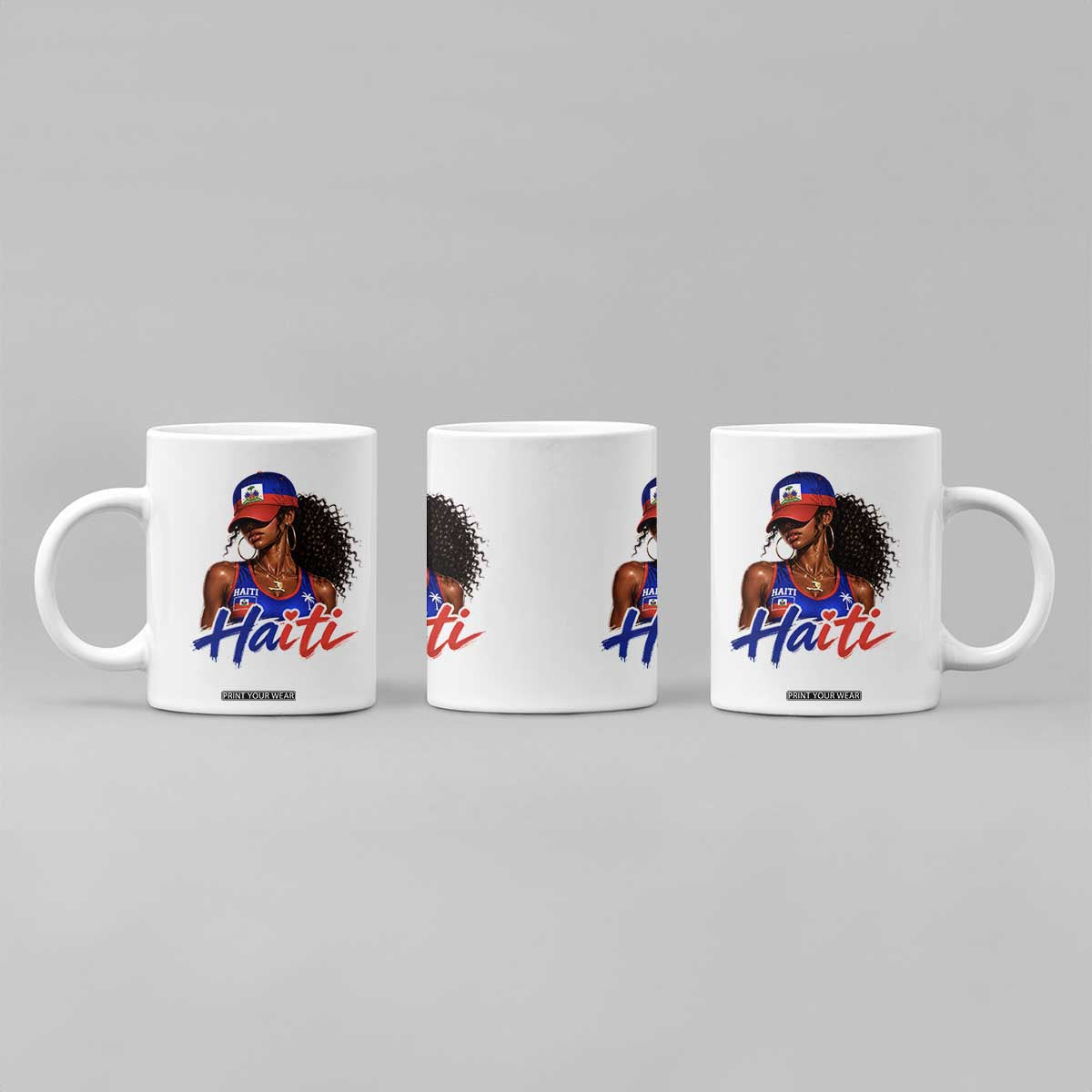Haitian Girl Coffee Mug Melanin Black Girls Haiti Flag Proud Haitienne TS10 Print Your Wear