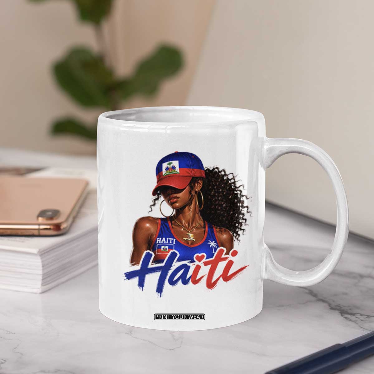 Haitian Girl Coffee Mug Melanin Black Girls Haiti Flag Proud Haitienne TS10 Print Your Wear