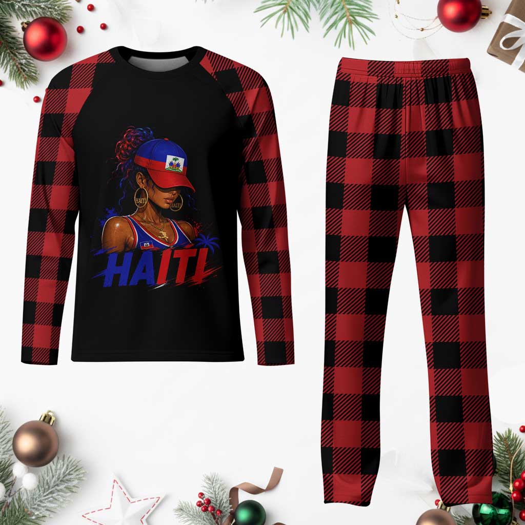 Haitian Princess Plaid Pajama Set Haiti Flag Haitienne Melanin Black Girls TS10 Buffalo Plaid Print Your Wear