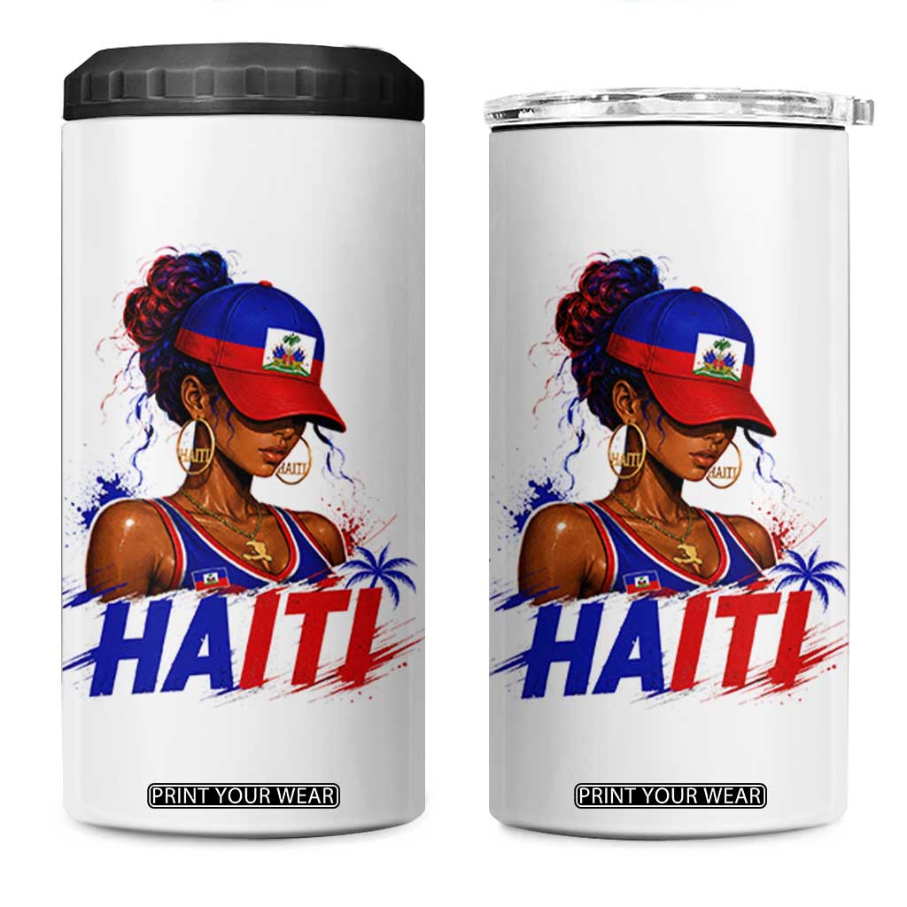 Haitian Princess 4 in 1 Can Cooler Tumbler Haiti Flag Haitienne Melanin Black Girls TS10 One Size: 16 oz White Print Your Wear