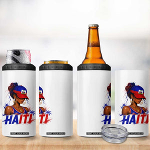 Haitian Princess 4 in 1 Can Cooler Tumbler Haiti Flag Haitienne Melanin Black Girls TS10 Print Your Wear