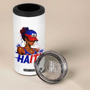 Haitian Princess 4 in 1 Can Cooler Tumbler Haiti Flag Haitienne Melanin Black Girls TS10 Print Your Wear