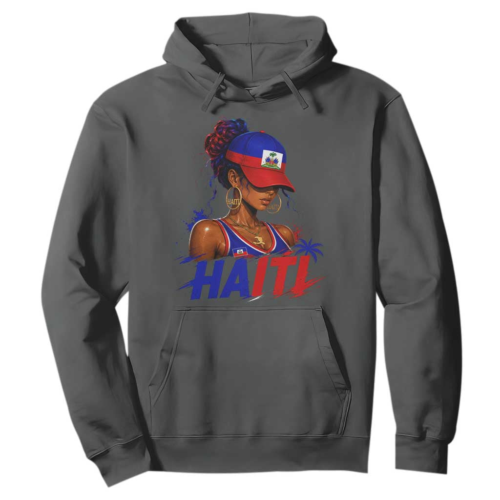 Haitian Princess Hoodie Haiti Flag Haitienne Melanin Black Girls TS10 Dark Heather Print Your Wear