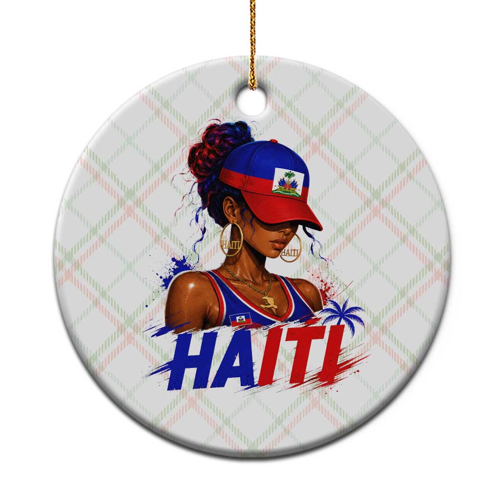 Haitian Princess Ceramic Ornament Haiti Flag Haitienne Melanin Black Girls TS10 1pc Christmas Plaid Print Your Wear