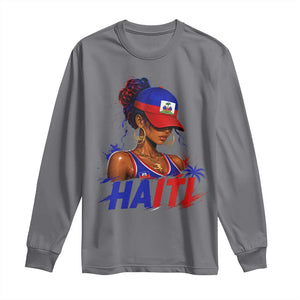 Haitian Princess Long Sleeve Shirt Haiti Flag Haitienne Melanin Black Girls TS10 Charcoal Print Your Wear