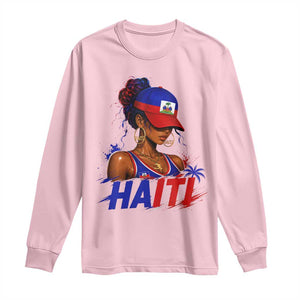 Haitian Princess Long Sleeve Shirt Haiti Flag Haitienne Melanin Black Girls TS10 Light Pink Print Your Wear