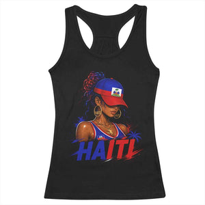 Haitian Princess Racerback Tank Top Haiti Flag Haitienne Melanin Black Girls TS10 Black Print Your Wear