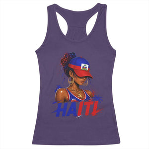 Haitian Princess Racerback Tank Top Haiti Flag Haitienne Melanin Black Girls TS10 Purple Print Your Wear