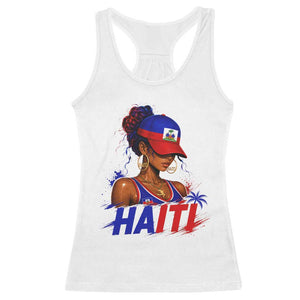 Haitian Princess Racerback Tank Top Haiti Flag Haitienne Melanin Black Girls TS10 White Print Your Wear