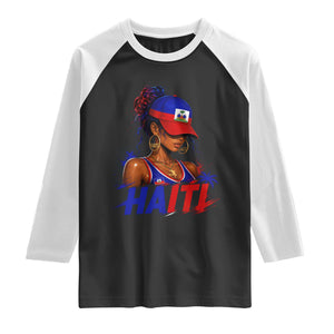 Haitian Princess Raglan Shirt Haiti Flag Haitienne Melanin Black Girls TS10 Black White Print Your Wear