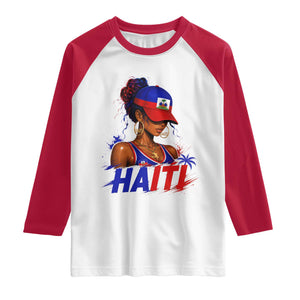 Haitian Princess Raglan Shirt Haiti Flag Haitienne Melanin Black Girls TS10 White Red Print Your Wear