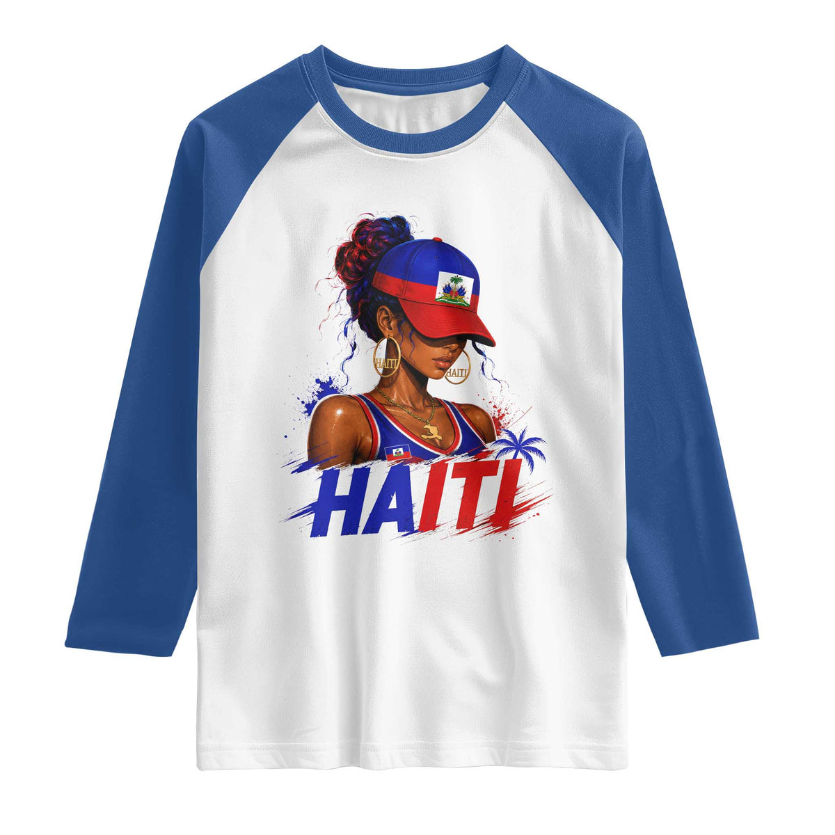 Haitian Princess Raglan Shirt Haiti Flag Haitienne Melanin Black Girls TS10 White Royal Print Your Wear