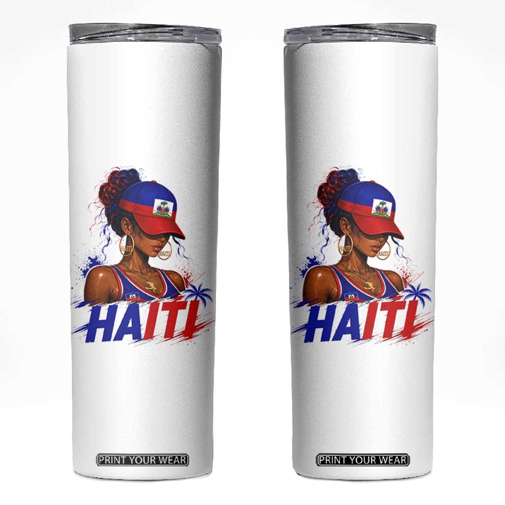 Haitian Princess Skinny Tumbler Haiti Flag Haitienne Melanin Black Girls TS10 White Print Your Wear