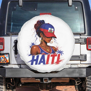 Haitian Princess Spare Tire Cover Haiti Flag Haitienne Melanin Black Girls TS10 No hole White Print Your Wear