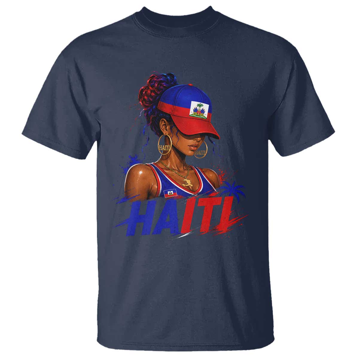 Haitian Princess T Shirt Haiti Flag Haitienne Melanin Black Girls TS10 Navy Print Your Wear
