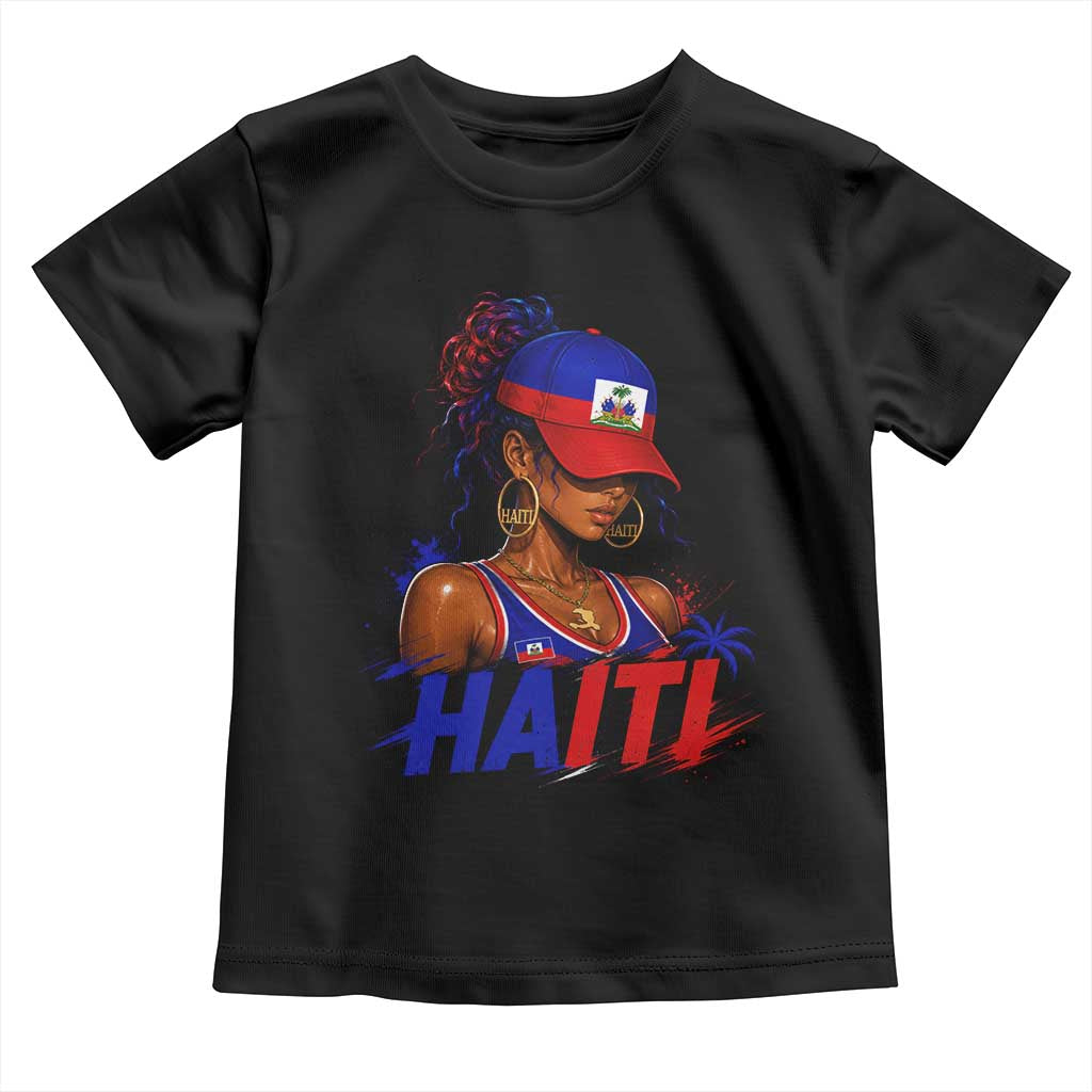 Haitian Princess Toddler T Shirt Haiti Flag Haitienne Melanin Black Girls TS10 Black Print Your Wear