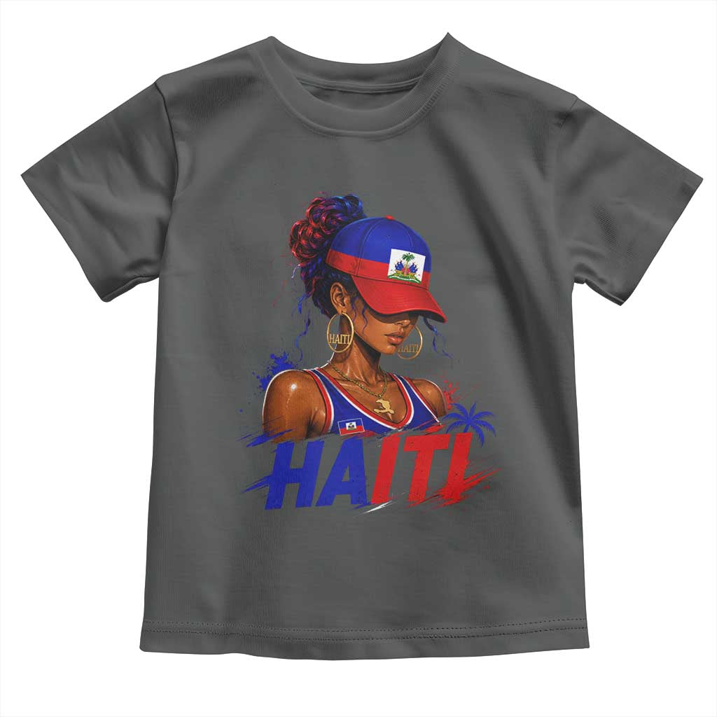 Haitian Princess Toddler T Shirt Haiti Flag Haitienne Melanin Black Girls TS10 Dark Heather Print Your Wear